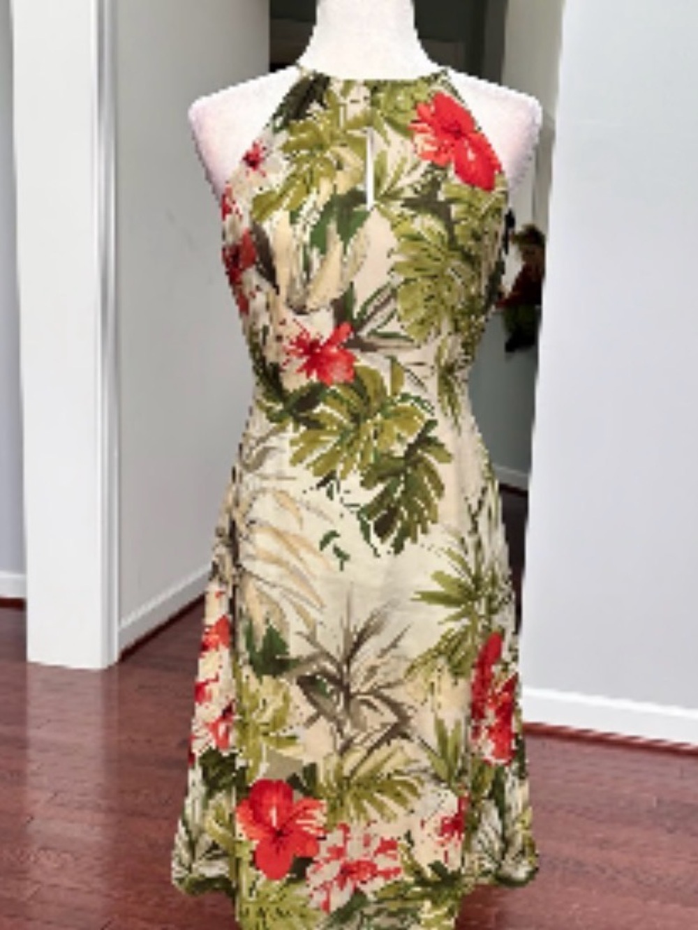 Talbots Pure Silk Tropical Floral Keyhole Cocktail Dress